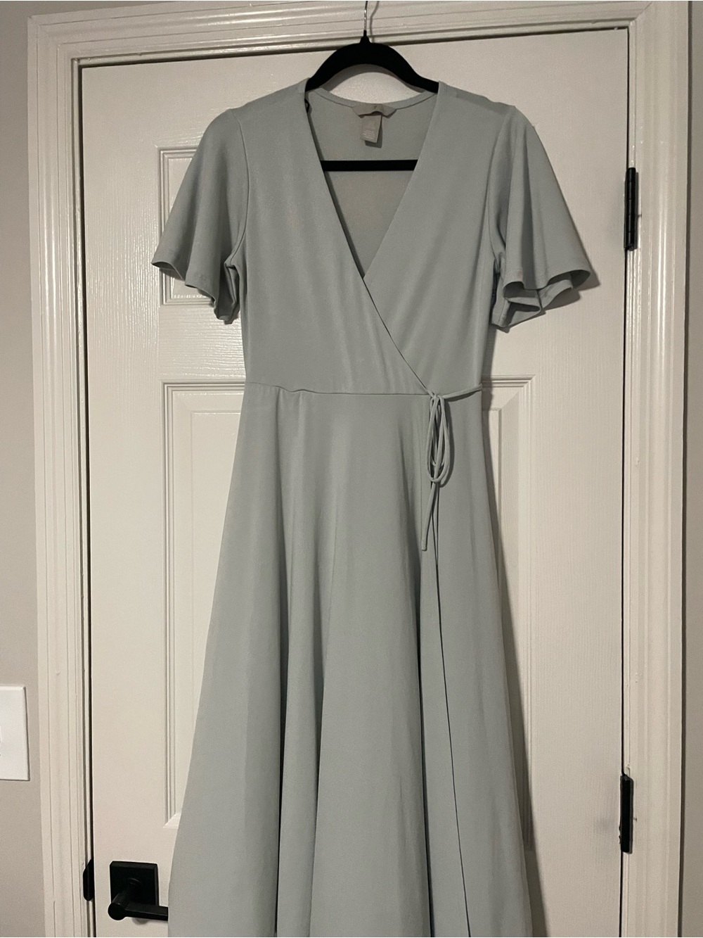H&M Sage Green Wrap Midi Dress